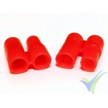 Banana connector 3.5mm, gold plated, male and female, with insulating red cover, 4.2g