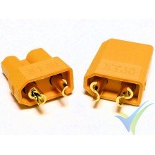 Conector XT30, metalizado oro, macho y hembra, 2.3g
