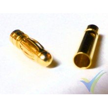 Banana connector 3mm, gold plated, male and female, 0.9g