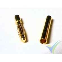 Banana connector 2mm, gold plated, male and female, 0.55g
