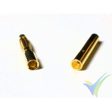 Banana connector 2mm, gold plated, male and female, 0.5g