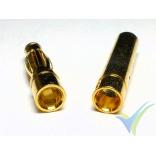 Banana connector 4mm, gold plated, male and female, 2.6g