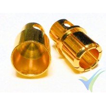 Banana connector 8mm, gold plated, male and female, 4.5g