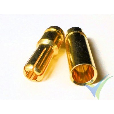 Banana connector 5mm, gold plated, male and female, 4.2g