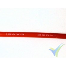 1m Cable de silicona rojo 0.82mm2 (18AWG), 150x0.08 venillas, 11g