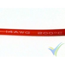 1m Cable de silicona rojo 2.08mm2 (14AWG), 400x0.08 venillas, 27.6g
