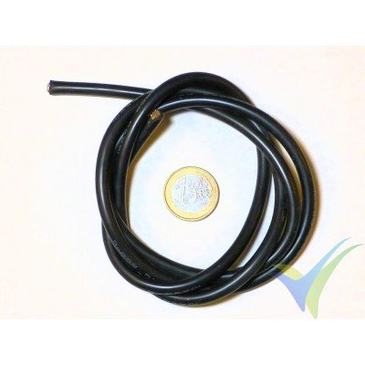 1m Cable de silicona negro 5.26mm2 (10AWG), 1050x0.08 venillas, 70.4g