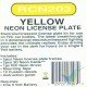RC Neon license plate kit - yellow