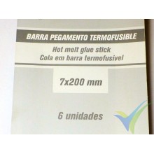 Barra cola termofusible Super-M 7x200mm, 6 ud