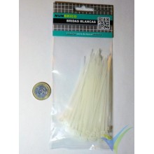 Nylon ties 2.5x100mm, white, 50 pcs