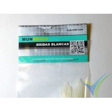 Bridas nylon blanco 4.8x500mm, 12 ud