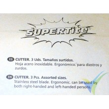 Cutter Supertite plástico con bloqueo, 2 de 18mm y 1 de 9mm