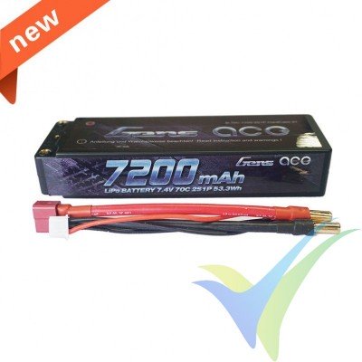 Batería LiPo Gens ace HardCase 47 aprobada EFRA&BRCA 7200mAh 2S1P 70C (53.28Wh) 315g Deans