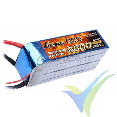 Gens ace LiPo Battery Pack 2600mAh (57.72Wh) 6S1P 45C 452g EC5