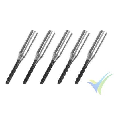 G-Force RC - Threaded Coupler - M2 - Outer - Carbon Tube Dia. 3mm - 5 pcs