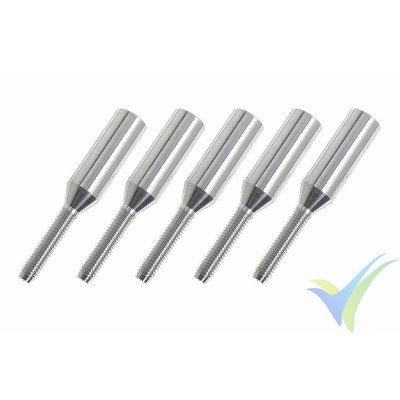 G-Force RC - Threaded Coupler - M3 - Outer - Carbon Tube Dia. 5mm - 5 pcs