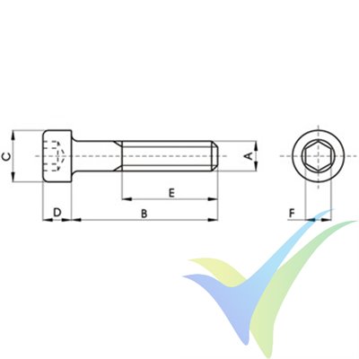 M3x20 Screw, cylindrical Allen head, stainless A2, DIN-912, 1 pc
