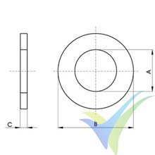 Flat washer M2.5 stainless A2 DIN-125-1 A, 1 pc