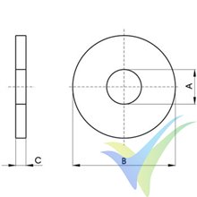 M3 Flat wide washer, stainless A2, DIN-9021, 1 pc