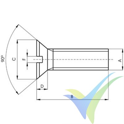 M5x30 Screw, slotted countersunk head, nylon, DIN-963, 1 pc