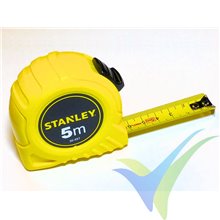 Flexómetro 5m Stanley Easylock II con freno, hoja de 19mm 