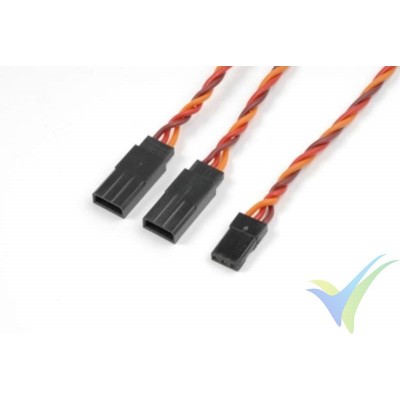 Cable silicona trenzado Y para servos JR/Hitec - 0.33mm2 (22AWG) 60 venillas - 30cm