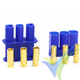 Conector EC5 triple, metalizado oro, macho y hembra