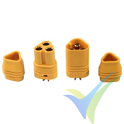 MT30 connector, gold plated, male and female, with insulating cap