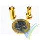 Conector banana 5.5mm, metalizado oro, macho y hembra, 3.8g