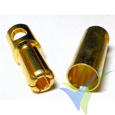 Conector banana 5.5mm, metalizado oro, macho y hembra, 3.8g