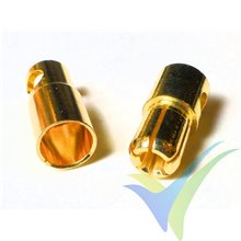 Banana connector 6mm, gold plated, male and female, 5.1g