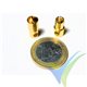 Banana connector 6mm, gold plated, male and female, 5.1g