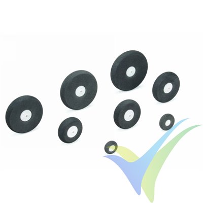 Rueda Graupner 20mm de espuma ligera, eje 2.1mm, 1g, 2 unidades