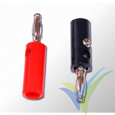Banana connector red and black 4mm A2Pro 14601, for charging cable, 1 pair