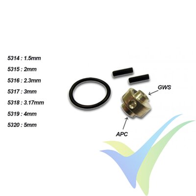 A2Pro 5316 prop saver adapter for APC & GWS, 2.3mm motor shaft