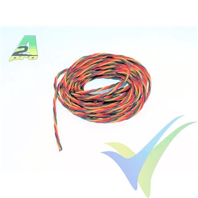 1m JR servo twisted cable, brown-red-orange, 0.5 mm2 (20AWG), A2Pro 16055
