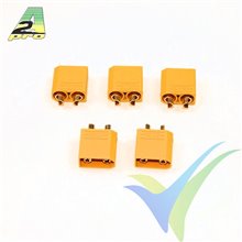 XT90 male connector with insulating cap, A2Pro 14191, gold-plated, 5 pcs