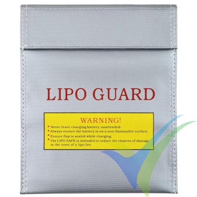Bolsa ignífuga de seguridad 18x23cm para batería LiPo