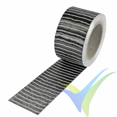 Carbon fibre tape 250 g, 6k, UD (50 mm) roll/ 5 m
