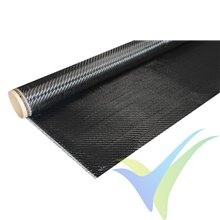 Tela de fibra de carbono 160 g/m², tejido twill, rollo 100cm x 1m