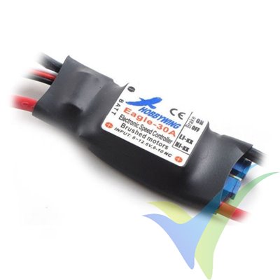 Variador brushed HobbyWing Eagle, 30A, 2S-3S, BEC 1A, 21g