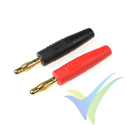 G-Force RC - Connector - Banana - Gold Plated 4mm - Black + Red - 1 pair