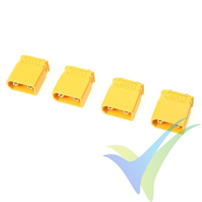 Conector XT30UPB G-Force, metalizado oro, macho, 4 uds