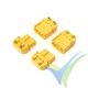 Conector XT60PW G-Force, metalizado oro, macho y hembra, 2 pares