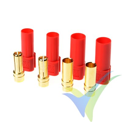G-Force RC - Connector - XT-150 - Gold Plated - Male + Female - Red - 2 pairs