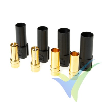 G-Force RC - Connector - XT-150 - Gold Plated - Male + Female - Black - 2 pairs