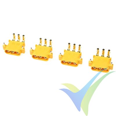 G-Force RC - Connector - MR-30PW 3-Pole - Gold Plated - male - 4 pcs