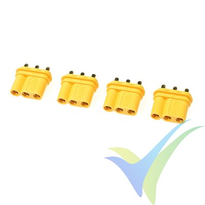 G-Force RC - Connector - MR-30PB 3-Pole - Gold Plated - female - 4 pcs