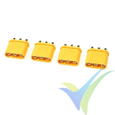G-Force RC - Connector - MR-30PB 3-Pole - Gold Plated - male - 4 pcs