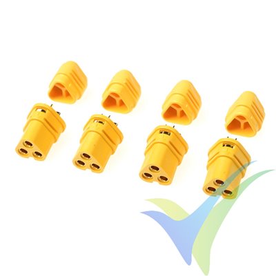 Conector 3 polos MT30 G-Force, metalizado oro, hembra, 4 uds
